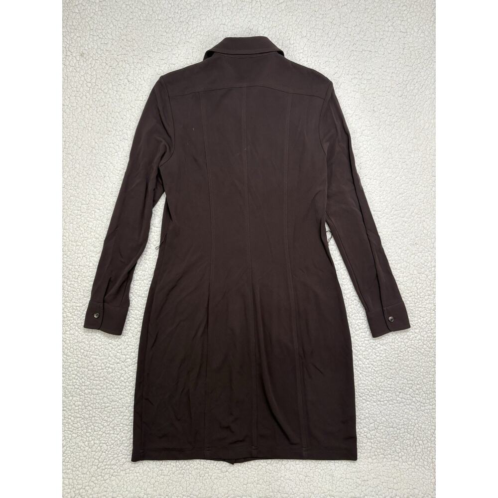 Lauren Ralph Lauren Shirt Dress Women's S Chocolate Brown Safari Utility Midi - Picture 6 of 9